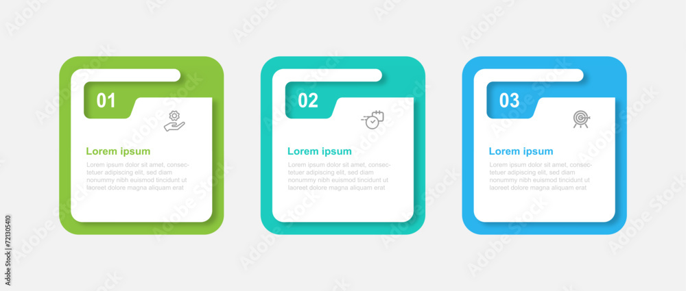 Aufkleber Design template infographic vector element with 4 step process or option