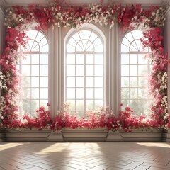 Fototapeta na wymiar Background wedding with floral generative AI