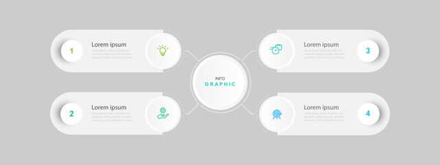 Modern design template infographic vector element with diagram concept and 4 step line process suitable for web presentation and business information