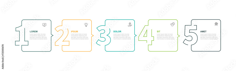 Poster Vector design template infographic element with 5 step progress suitable for web presentation and business information