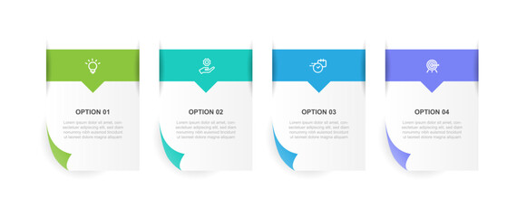 Design template infographic vector element with 4 step process or option suitable for web presentation and business information