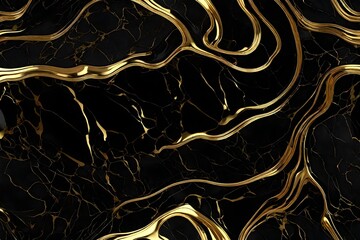 Liquid black marble with gold textures. Luxury pattern, golden, fluid illustration. Abstract melted, golden, texture. 3D illustration, 3D render. background, fashion, luxurious