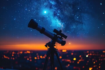 A surprise rooftop stargazing experience with a telescope for an astronomical night