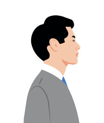 Korean schoolboy. Asian appearance. Asian appearance. Office worker. Man on a white isolated background. Pop idol. 