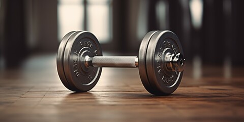 Dumbbell on Fitness Gym Background