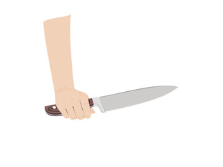 Kitchen knife on white background.