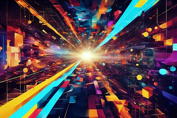 Future technology abstract background with vibrant and intricate textures.