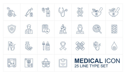 Medical icon set line type