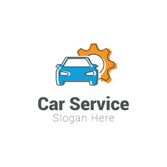 vector business logo design car and gear car service symbol.