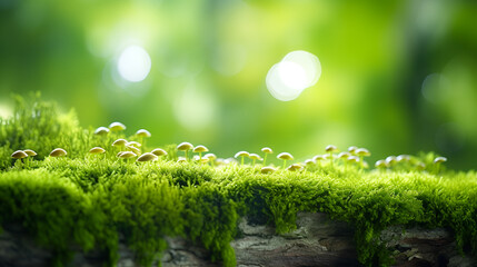 Closeup Exploration of the Mossy Green Background: Unveiling the Intricate Texture and Structural Wonders of Forest Nature in a Captivating Display of Moss, Grass Wall, and Forest Texture Background