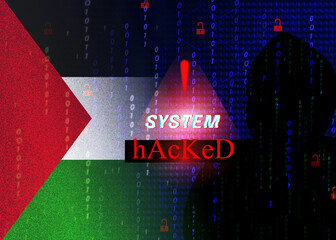 Cyber attack on Palestine.Digital security hacker