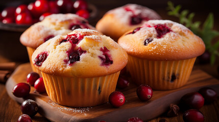 Moist muffins filled with tart cranberries and citrusy orange zest.