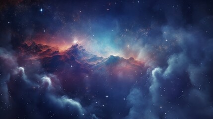 Space background with realistic nebula and shining stars. Neural network AI generated art