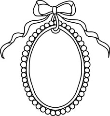  Wedding Vintage Victorian line art frame wuth ribbon bow. - 721313078