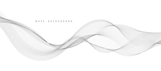 Lines for the background. Black stripes on a white background. Set of wavy lines. Multiple line waves. Creative line art. Grey waves with lines. Vector waves set. Curved wavy line, smooth stripe.
