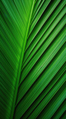 Green palm leaf texture background. Close up of tropical palm leaf .