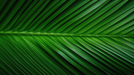 Green palm leaf texture background. Close up of tropical palm leaf .