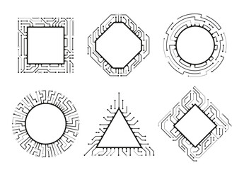 Microchip frame of technology, chip circuit computer