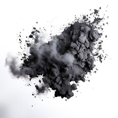 Coal ashes on white background