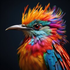 Obraz premium Colorful Bird design incredibly detailed, sharpen details highly realistic professional photography light