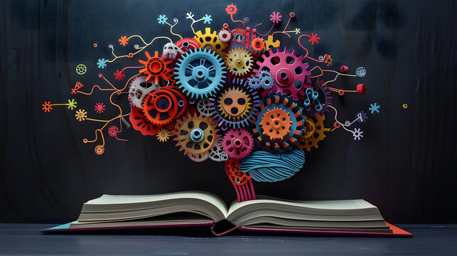 Iskry Mądrości: Inspiracja w Kołach M&oacute;zgu, Generowane przez Sztuczną Inteligencję	
