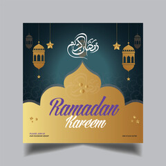 Ramadan Kareem Islamic Greeting Flyer Design