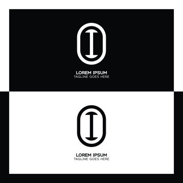 OI initial letter logo. Alphabet O and I pattern design monogram