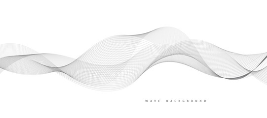 Lines for the background. Black stripes on a white background. Set of wavy lines. Multiple line waves. Creative line art. Grey waves with lines. Vector waves set. Curved wavy line, smooth stripe.