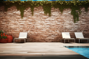Swimming Pool And Terrace Of The Blur Exterior Background