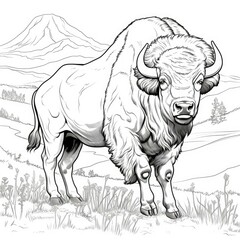 sketch of a bull