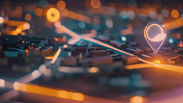 Digitally mark the position on the map with two pins. gps tracking by coordinates in maps. location point. Generative AI