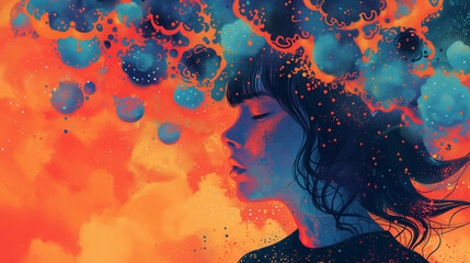 illustration of silhouettes, psyhology 
