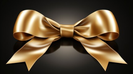 golden ribbon copy space 3D photo realistic UHD Wallpaper