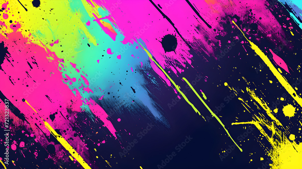 Poster abstract background with bright colors, free pattern in punk style.