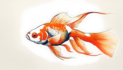 Beautiful Isolate Goldfish