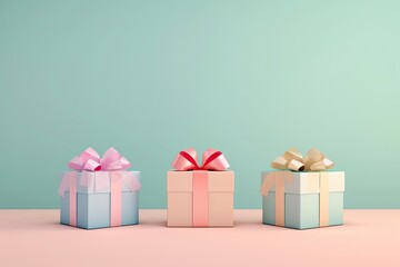 Happiness gift box on pastel color background