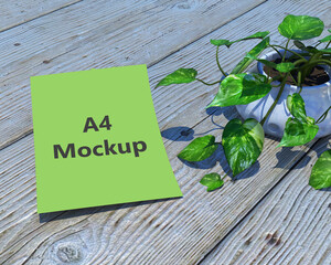 A4 Size Paper For Mockup - 3D Render A4 Size Paper Mockup