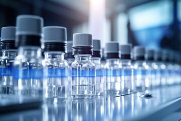 Pharmaceutical Vials on Production Line.