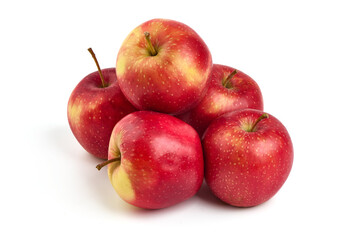 Red prince apples, isolated on white background.