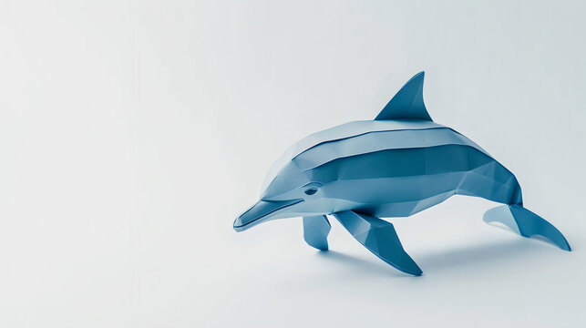 dolphin paper craft on white background