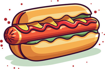 hot dog with mustard