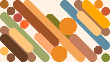 ABSTRACT 70s BACKGROUND WITH SHAPES PASTEL FLAT COLOR VECTOR DESIGN TEMPLATE FOR WALLPAPER, COVER DESIGN, HOMEPAGE DESIGN