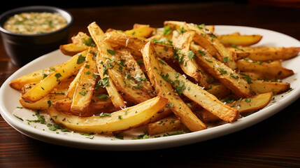 Oven-baked garlic Parmesan fries