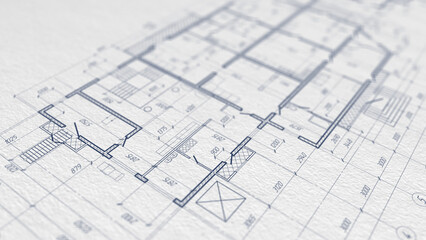 Architectural plan .House plan project .Engineering design .Industrial construction of houses .illustration.