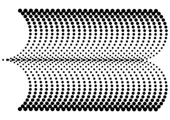 halftone dots curved gradient pattern