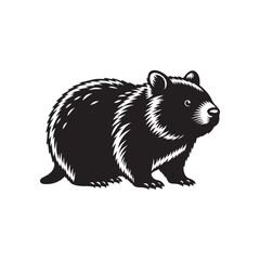 Australian Outback Shadows: A Captivating Collection of Wombat Silhouettes - Wombat Illustration - Wombat Vector
