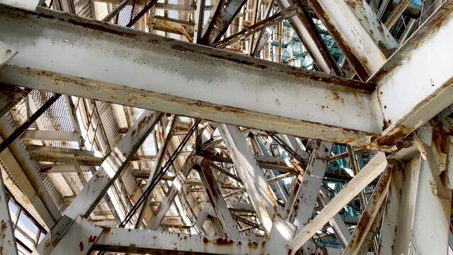 Old steel structure. Rust of metals