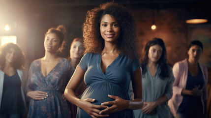 Fototapeta premium Expecting mothers sharing knowing glances, forming a tight-knit community