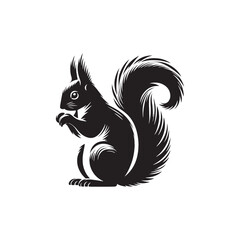 Whiskered Woodland Wanderers: Squirrel Silhouettes Embarking on Nature's Journey in Graceful Shadows - Squirrel Illustration - Squirrel Vector - Animal Silhouette Vector
