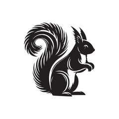 Whispers of the Treetops: Squirrel Silhouette Set Capturing the Agile and Agile Nature of Squirrels - Squirrel Illustration - Squirrel Vector - Animal Silhouette Vector
